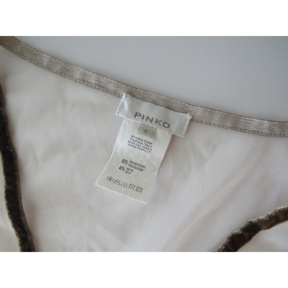Vintage Pinko Italian 90s Silk Blend Embroidered Beaded Mesh Cami Made in Italy - Picture 5 of 11